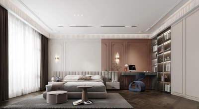 简欧家居卧室3D模型下载